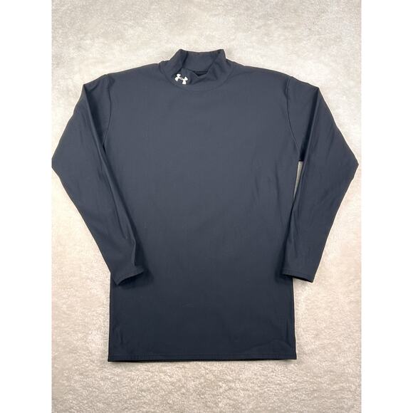 Mens Under Armour Coldgear Mock Neck Compression Shirt Black sz XXL - Picture 1 of 6